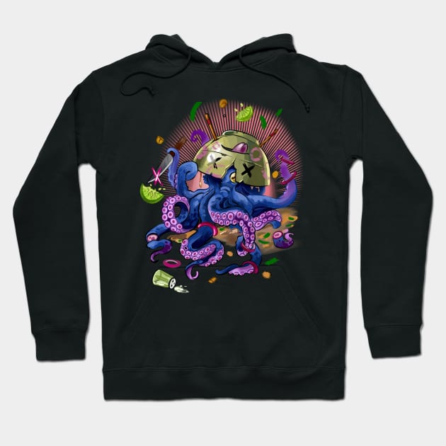 Colorful Octopus Illustration Hoodie by ManyaArtShop 